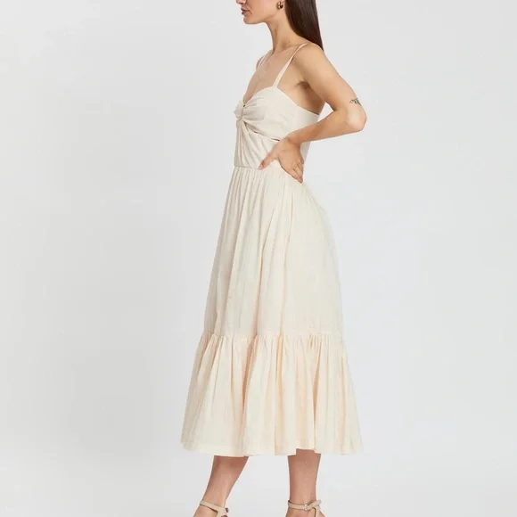 Bec and Bridge Cream Puka Shell Cream Midi Dress - Picture 2 of 6